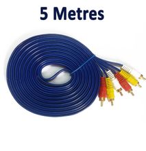 5M 3RCA Male Audio Video Cable TV, LCD, LED & DVD